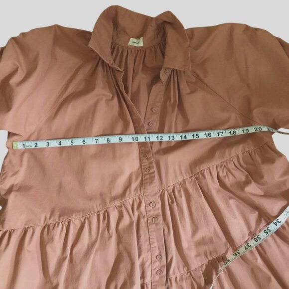 ABERCROMBIE & FITCH AUREUM Women's Cinnamon Poplin Trapeze Mini Shirt Dress Sz M - Picture 5 of 7
